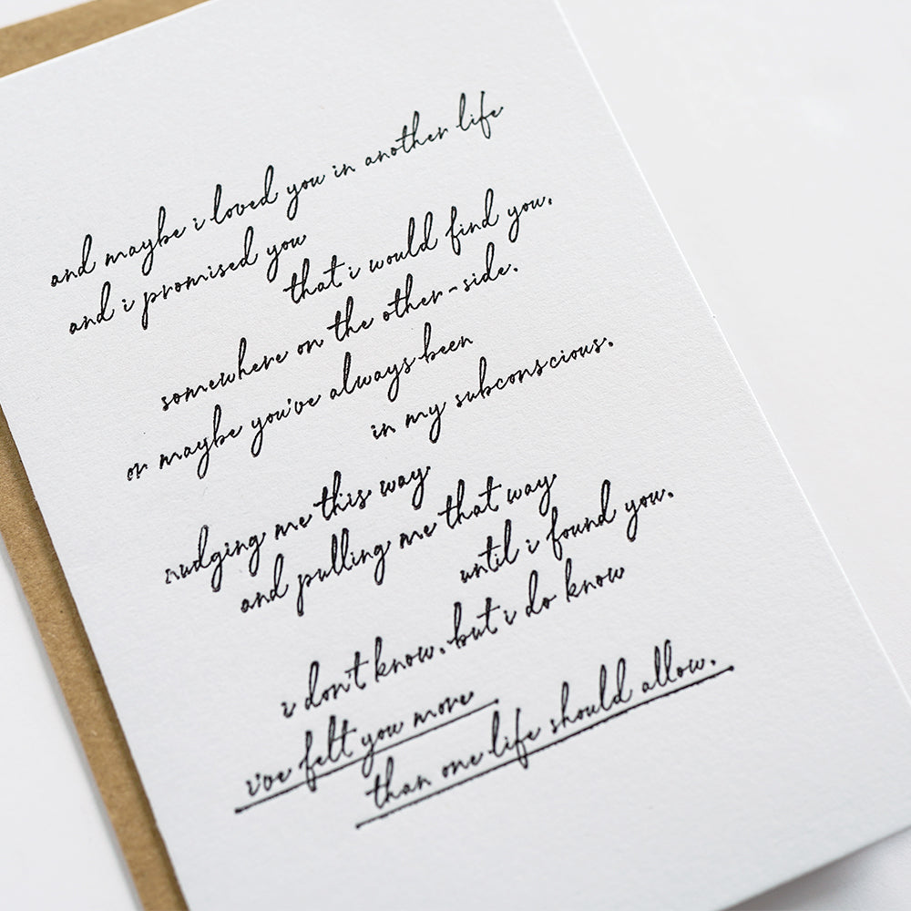 "and maybe I loved" - Amore Greeting Card