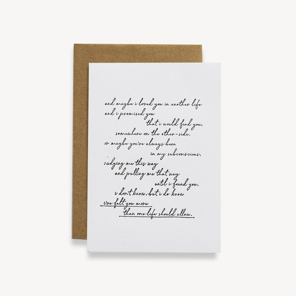 "and maybe I loved" - Amore Greeting Card