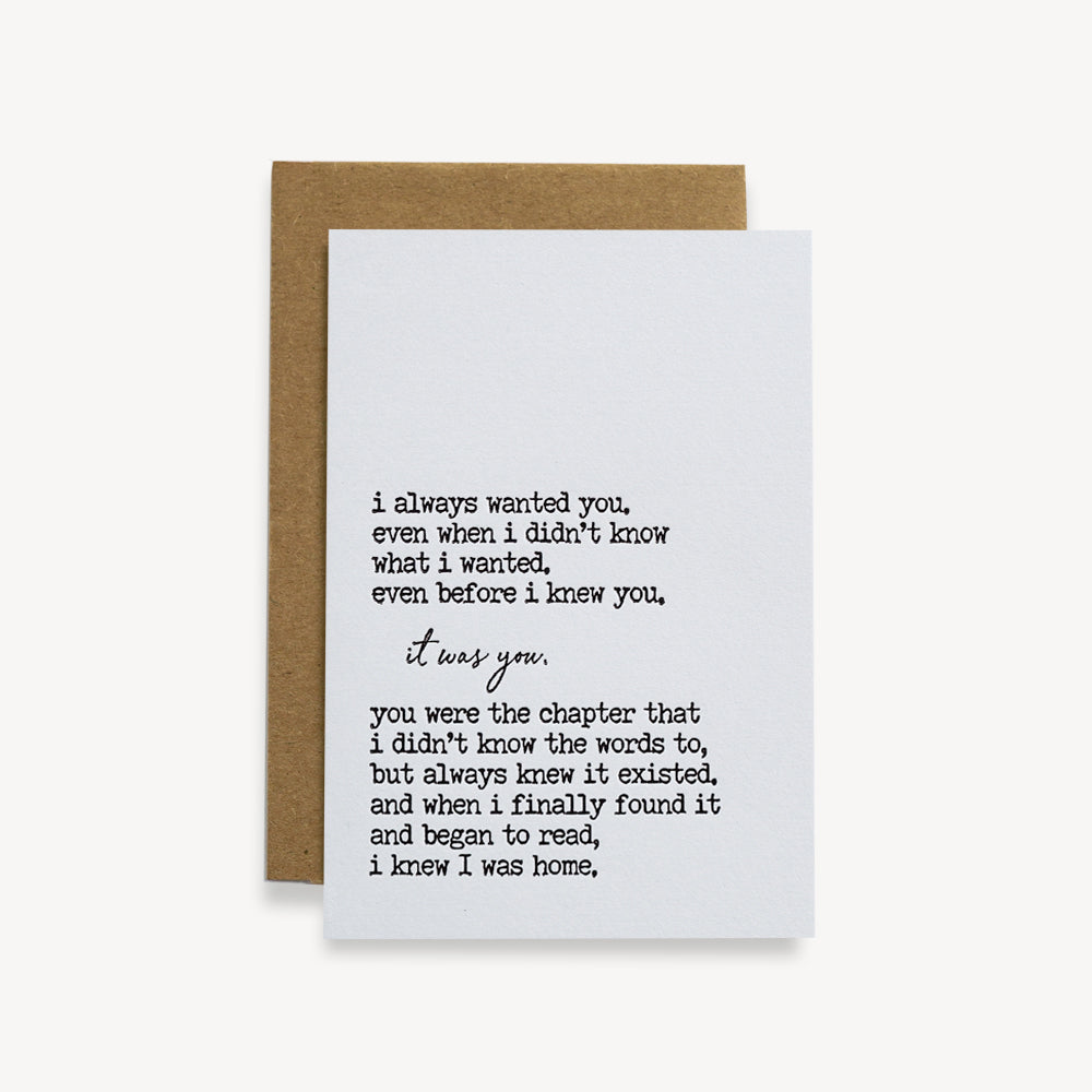 "I always wanted you" - Amore Greeting Card