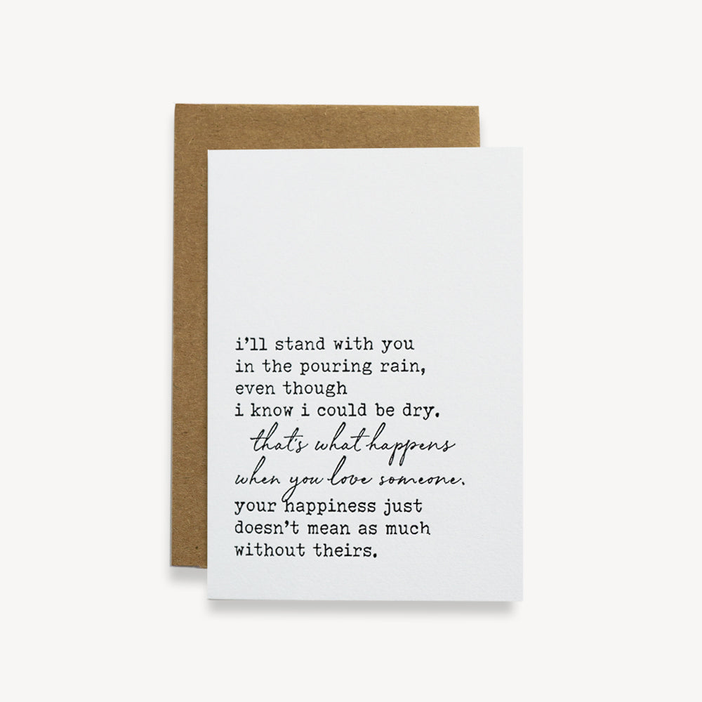 "i'll stand with you" - Amore Greeting Card