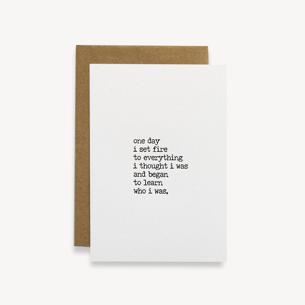 "one day I set fire" - Rising Greeting Card