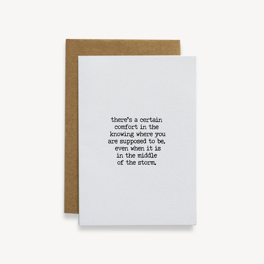 "there's a certain comfort" - Rising Greeting Card
