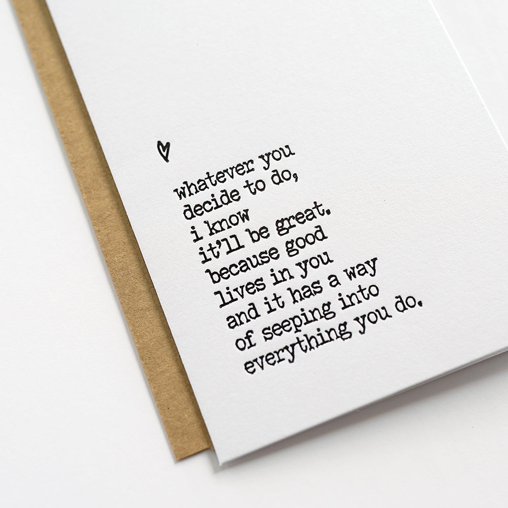 "whatever you decide" - Rising Greeting Card